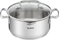 Tefal Duetto+ Pannenset -10 Delig- 5 Pannen - Kookpannenset - Zilver - Afdruipdeksels -Tefal 1200x816